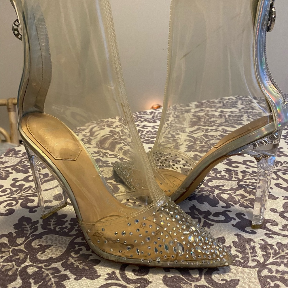 Limited Edition Aldo Disney Cinderella Clear Rhinestone Booties